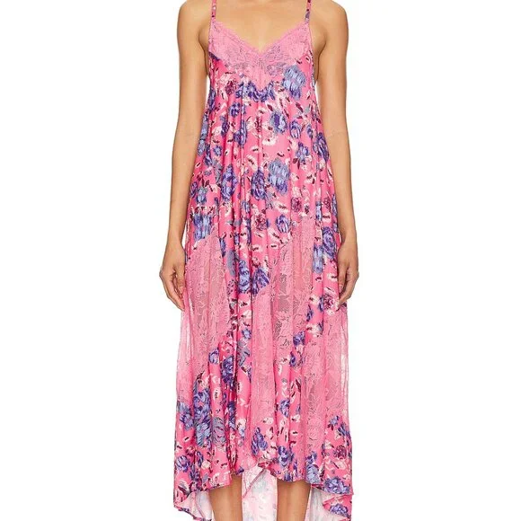 chinese dress ladies Free People Suddenly Fine Maxi Slip/Birch Combo – Thecottageboutique main image 1